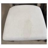 Dining Chairs - Set of 6 Upholstered, Wood Frame, Light Beige Fabric, Weathered Finish