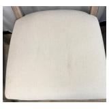 Dining Chairs - Set of 6 Upholstered, Wood Frame, Light Beige Fabric, Weathered Finish