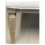 Dining Chairs - Set of 6 Upholstered, Wood Frame, Light Beige Fabric, Weathered Finish