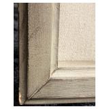 Dining Chairs - Set of 6 Upholstered, Wood Frame, Light Beige Fabric, Weathered Finish