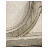 Dining Chairs - Set of 6 Upholstered, Wood Frame, Light Beige Fabric, Weathered Finish