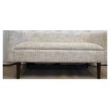 Petit Sofa / Bench - Mid-Century Modern Style Beige Textured Boucle