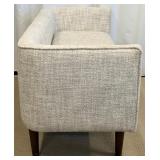 Petit Sofa / Bench - Mid-Century Modern Style Beige Textured Boucle