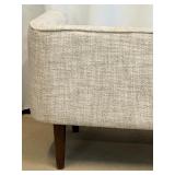 Petit Sofa / Bench - Mid-Century Modern Style Beige Textured Boucle