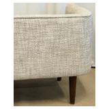 Petit Sofa / Bench - Mid-Century Modern Style Beige Textured Boucle