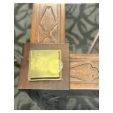 Antique-Style Carved Wood Base Dining Table with Glass Top