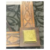 Antique-Style Carved Wood Base Dining Table with Glass Top