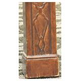 Antique-Style Carved Wood Base Dining Table with Glass Top