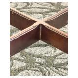 Antique-Style Carved Wood Base Dining Table with Glass Top