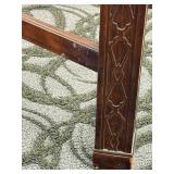 Antique-Style Carved Wood Base Dining Table with Glass Top