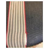 Bar Stools Set of 4 - Vintage Wood with Striped Upholstery