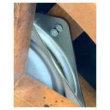 Bar Stools Set of 4 - Vintage Wood with Striped Upholstery