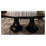 Oval Dining Table With Double Pedestal Base
