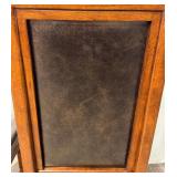 Thomasville Leather Dining Chairs Pair - Nailhead Trim & Carved Wood Legs (Set of 2 - matching lots 64 & 65)