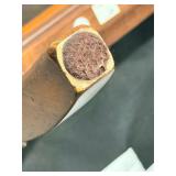 Thomasville Leather Dining Chairs Pair - Nailhead Trim & Carved Wood Legs (Set of 2 - matching lots 64 & 65)