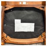 Thomasville Leather Dining Chairs Pair - Nailhead Trim & Carved Wood Legs (Set of 2 - matching lots 63 & 65)