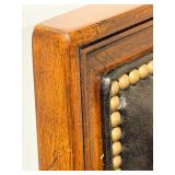 Thomasville Leather Dining Chairs Pair - Nailhead Trim & Carved Wood Legs (Set of 2 - matching lots 63 & 65)