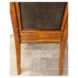 Thomasville Leather Dining Chairs Pair - Nailhead Trim & Carved Wood Legs (Set of 2 - matching lots 63 & 65)