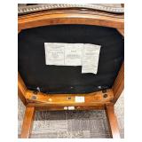 Thomasville Leather Dining Chairs Pair - Nailhead Trim & Carved Wood Legs (Set of 2 - matching lots 63 & 65)