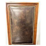 Thomasville Leather Dining Chairs Pair - Nailhead Trim & Carved Wood Legs (Set of 2 - matching lots 63 & 64)