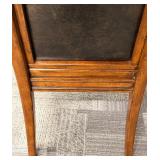 Thomasville Leather Dining Chairs Pair - Nailhead Trim & Carved Wood Legs (Set of 2 - matching lots 63 & 64)