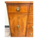 Northern Furniture Co. Sideboard Buffet with Center Curved Drawers & Oval Inlays