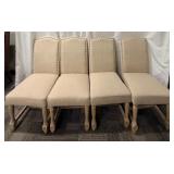 Legacy Classic Furniture Dining Chairs - Linen Beige Upholstery with Nailhead Trim - Set of 4 (Matches lots 72 & 73)