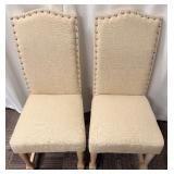 Legacy Classic Furniture Dining Chairs - Linen Beige Upholstery with Nailhead Trim - Set of 2 (Matches lots 71 & 73)
