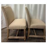 Legacy Classic Furniture Dining Chairs - Linen Beige Upholstery with Nailhead Trim - Set of 2 (Matches lots 71 & 73)