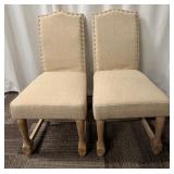 Legacy Classic Furniture Dining Chairs - Linen Beige Upholstery with Nailhead Trim - Set of 2 (Matches lots 71 & 72)