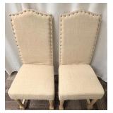 Legacy Classic Furniture Dining Chairs - Linen Beige Upholstery with Nailhead Trim - Set of 2 (Matches lots 71 & 72)