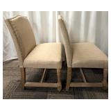 Legacy Classic Furniture Dining Chairs - Linen Beige Upholstery with Nailhead Trim - Set of 2 (Matches lots 71 & 72)