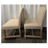 Legacy Classic Furniture Dining Chairs - Linen Beige Upholstery with Nailhead Trim - Set of 2 (Matches lots 71 & 72)