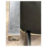 Pair of Tufted Beige Accent Chairs with Nailhead Trim