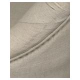 Pair of Tufted Beige Accent Chairs with Nailhead Trim