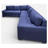 Stone & Leigh Navy Blue Sectional Sofa with Chaise - L-Shaped Couch