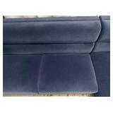 Coaster Navy Velvet L-Shaped Sectional Sofa - Chaise