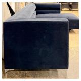 Coaster Navy Velvet L-Shaped Sectional Sofa - Chaise