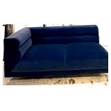 Coaster Navy Velvet L-Shaped Sectional Sofa - Chaise