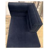 Coaster Navy Velvet L-Shaped Sectional Sofa - Chaise