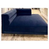 Coaster Navy Velvet L-Shaped Sectional Sofa - Chaise