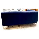 Coaster Navy Velvet L-Shaped Sectional Sofa - Chaise