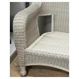 Casualine 2-Seater Wicker Sofa with Blue Cushions