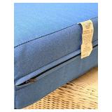 Casualine 2-Seater Wicker Sofa with Blue Cushions