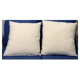 Casualine 2-Seater Wicker Sofa with Blue Cushions