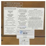 King Headboard & Footboard Set with Tufted Beige Upholstery & Mirrored Frame - 2-Piece