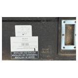 King Headboard & Footboard Set with Tufted Beige Upholstery & Mirrored Frame - 2-Piece