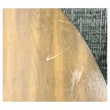 Oval Wood Coffee Table - Mid-Century Modern with Lower Shelf & Casters