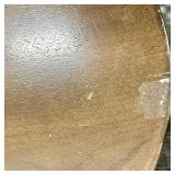 Oval Wood Coffee Table - Mid-Century Modern with Lower Shelf & Casters