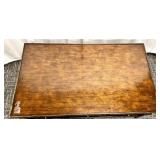 Dark Wood Coffee Table with 3 Drawers & Lower Shelf